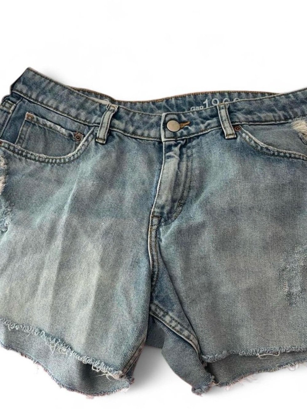 GAP Distressed Light Blue Denim Shorts
